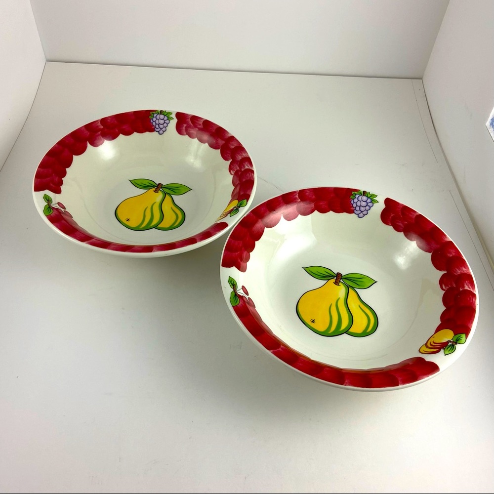 Tabletops Unlimited Italian 2 Fruit 8 1/2" Bowl Salad Cereal Soup Serving Bowl